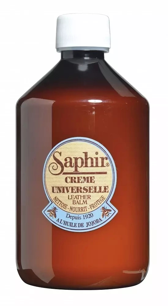 Krem uniwersalny do skóry Saphir bezbarwny - brązowa butelka 500 ml Creme Universelle z przodu