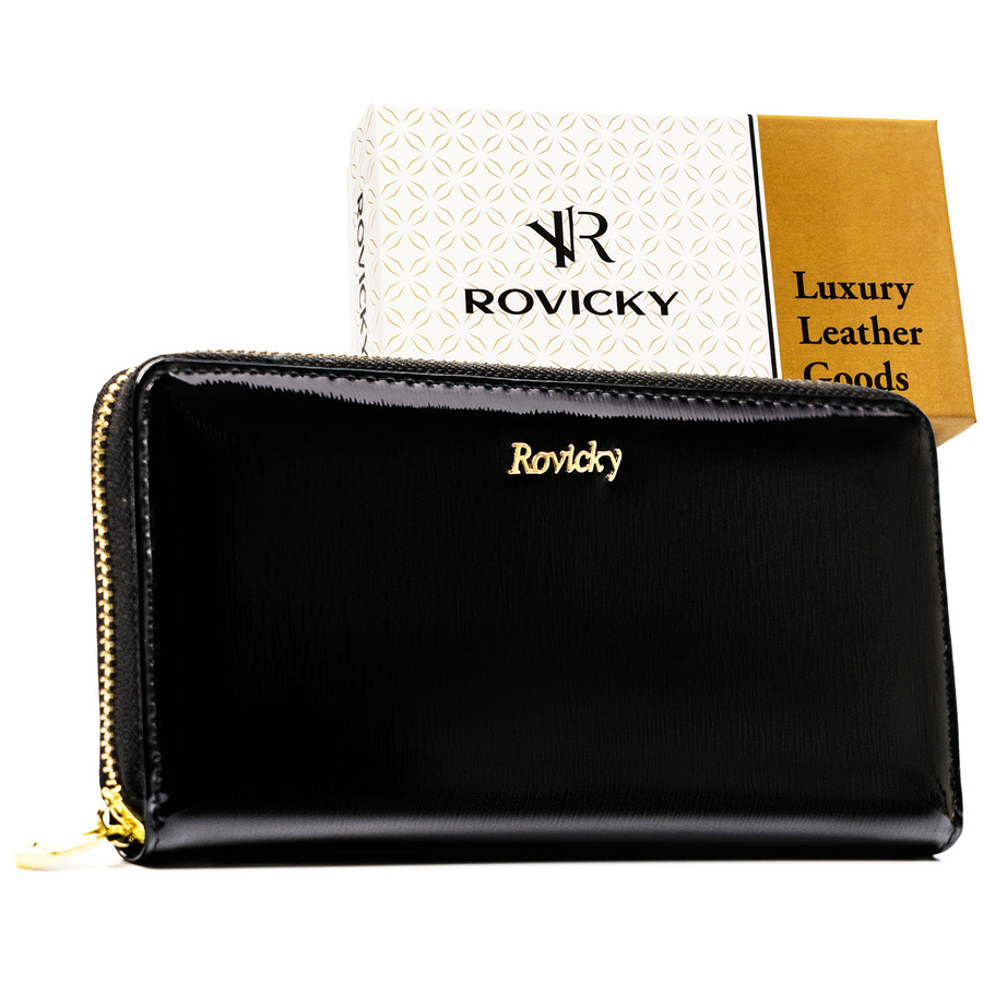 Czarny portfel Rovicky RH-25-1 na zamek