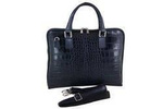 Torba ze skóry naturalnej damska Barberini's 118/1-4 na laptopa croco A4 granatowa