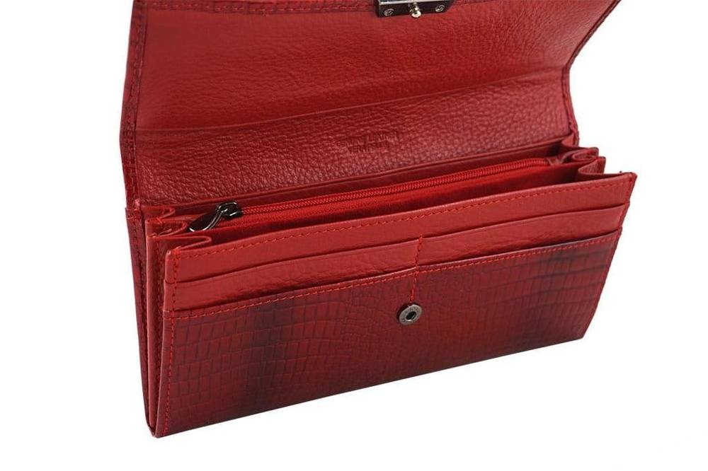 Portfel ze skóry lakierowanej damski Barberini's 659-1 croco czarny - cecha produktu