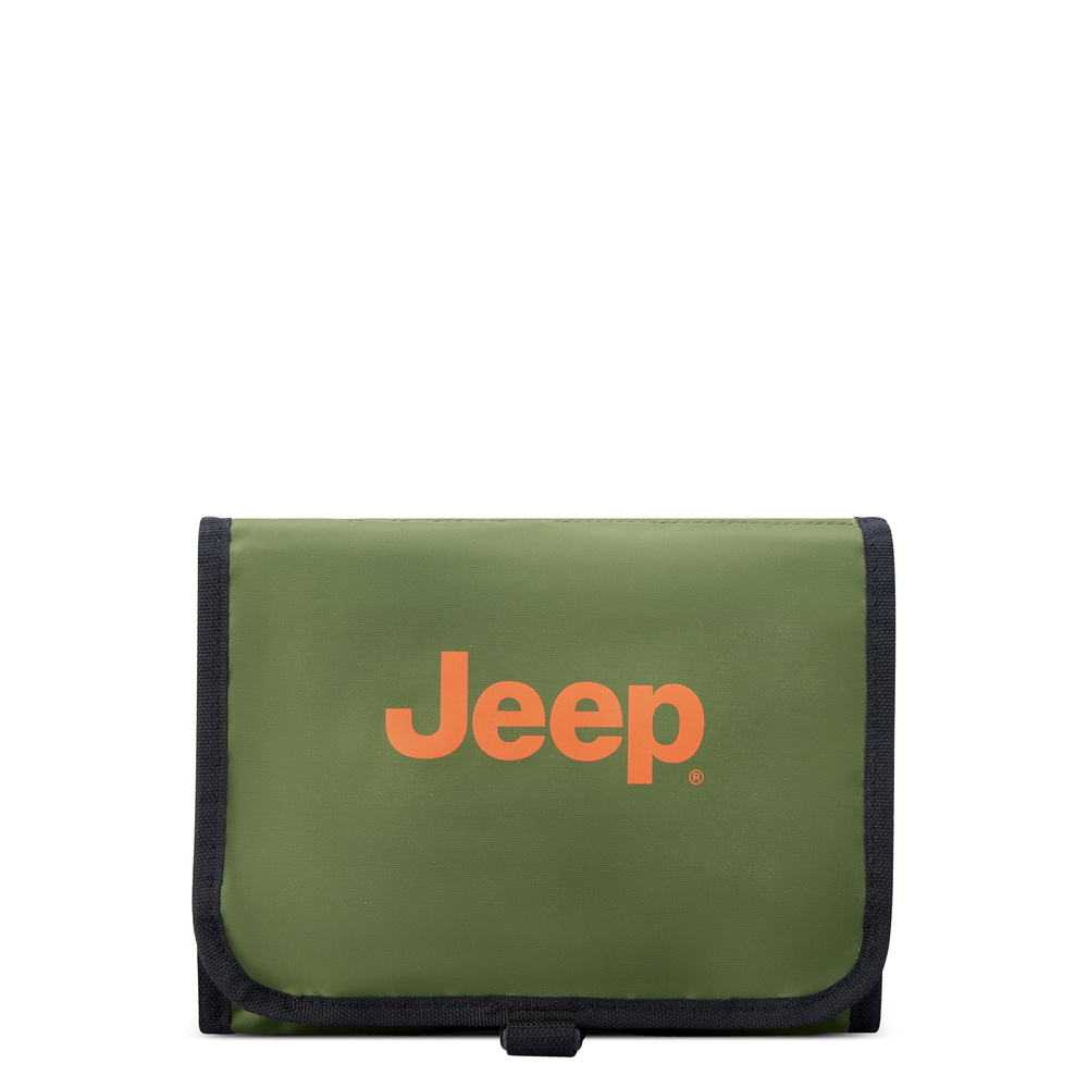 Kosmetyczka podróżna z materiału unisex Jeep Delsey wisząca zielona - widok z przodu