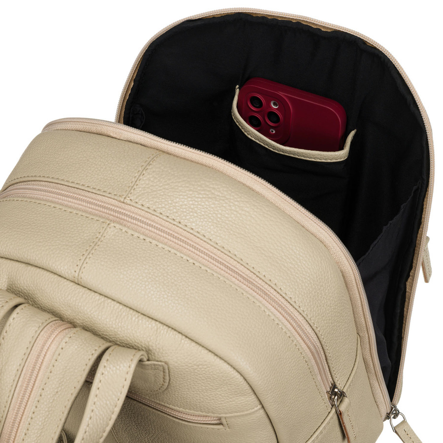 Otwarta komora beżowego plecaka Rovicky RV-2629-FTS