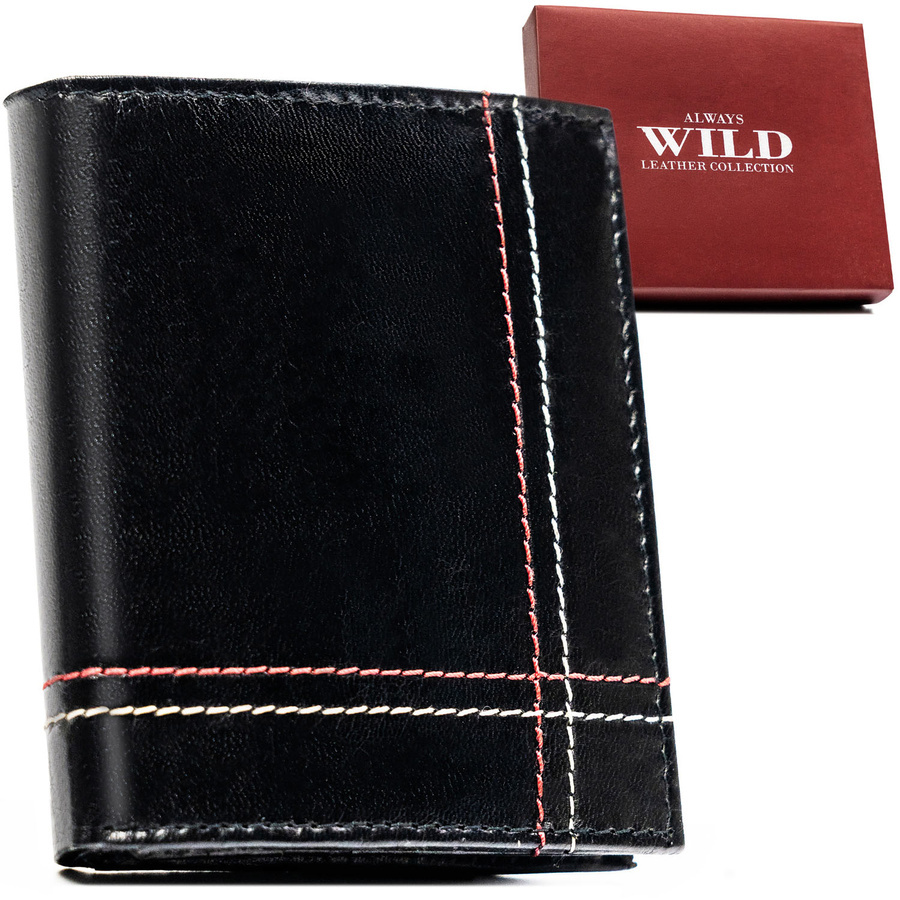 Czarny portfel Always Wild N20197-VTK-D pionowy