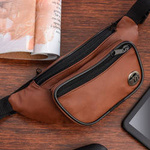 Skórzana neka męska saszetka biodrowa jasnobrązowa Beltimore F40