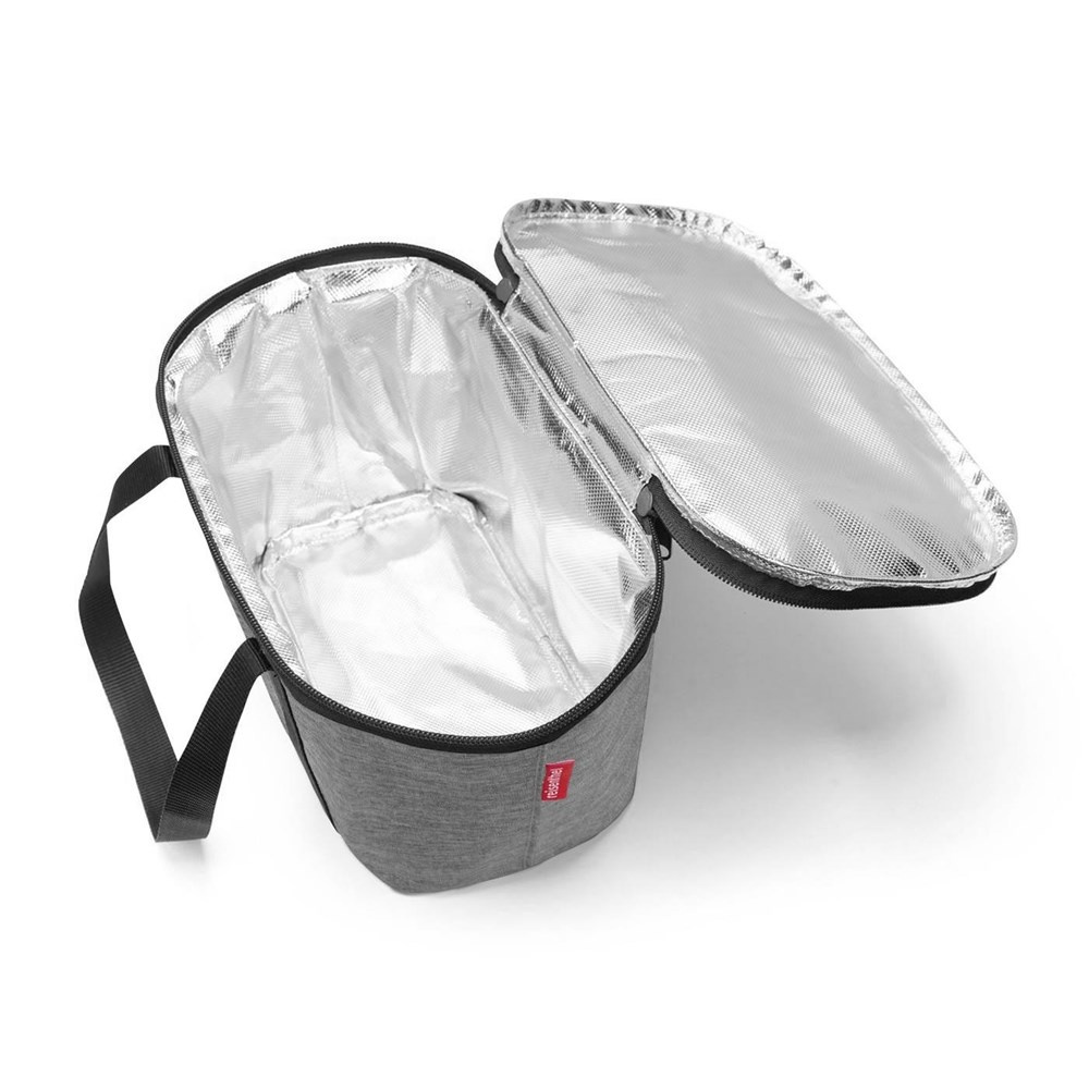 Torba z materiału termiczna unisex Coolerbag Twist torba piknikowa XS srebrna - widok z góry