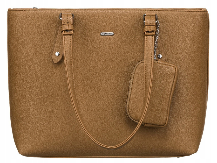 Beżowy shopper damski Rovicky R-072-01 z portmonetką