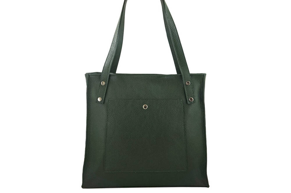 Torebka ze skóry naturalnej damska Barberini's 914-42 shopper A4 ciemnozielona - cecha produktu