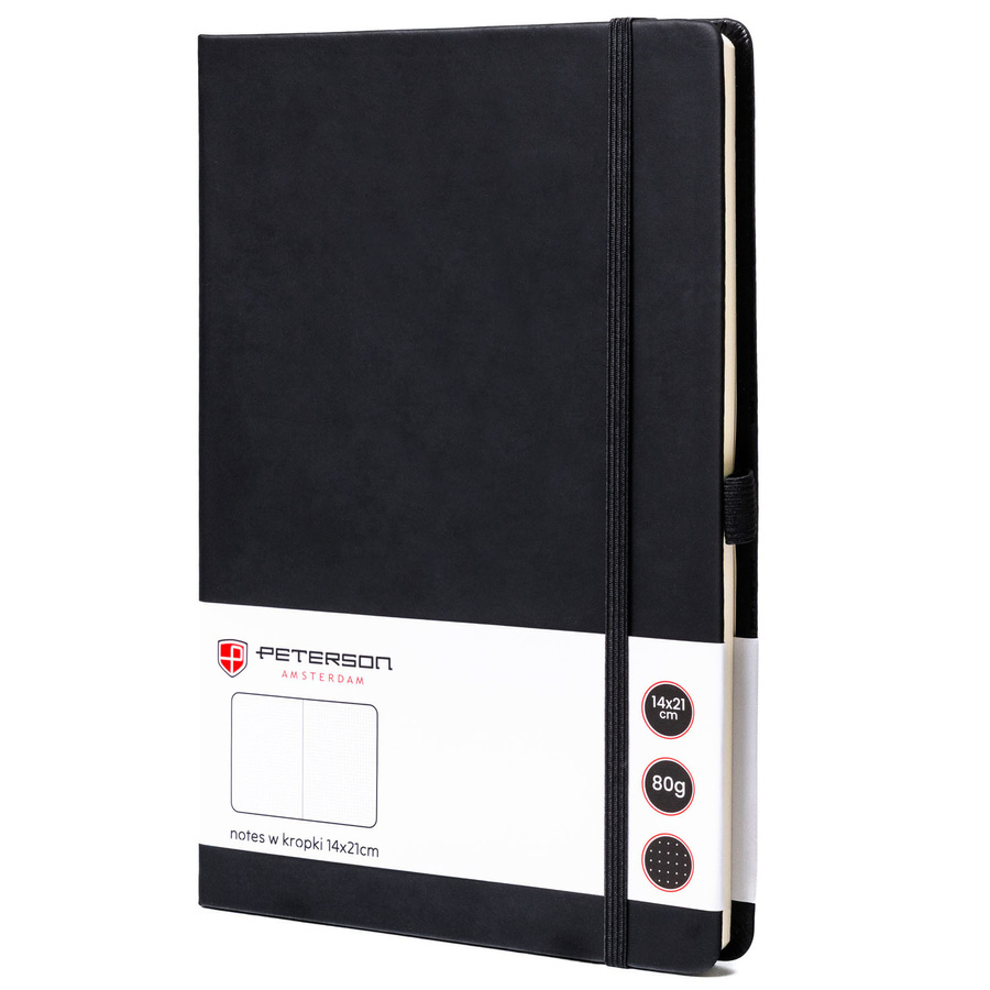 Czarny notes Peterson NOT-6-KP-52 w twardej oprawie