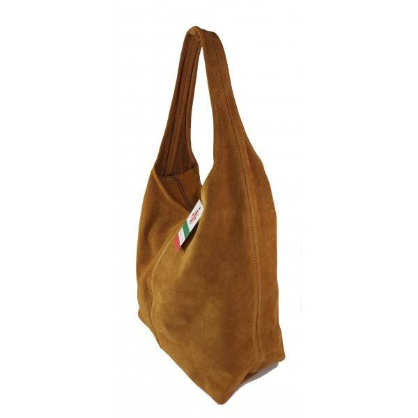 Torebka skórzana zamszowa damska Bomba W356C shopper bag A4 camel - ergonomiczny uchwyt i sposób noszenia