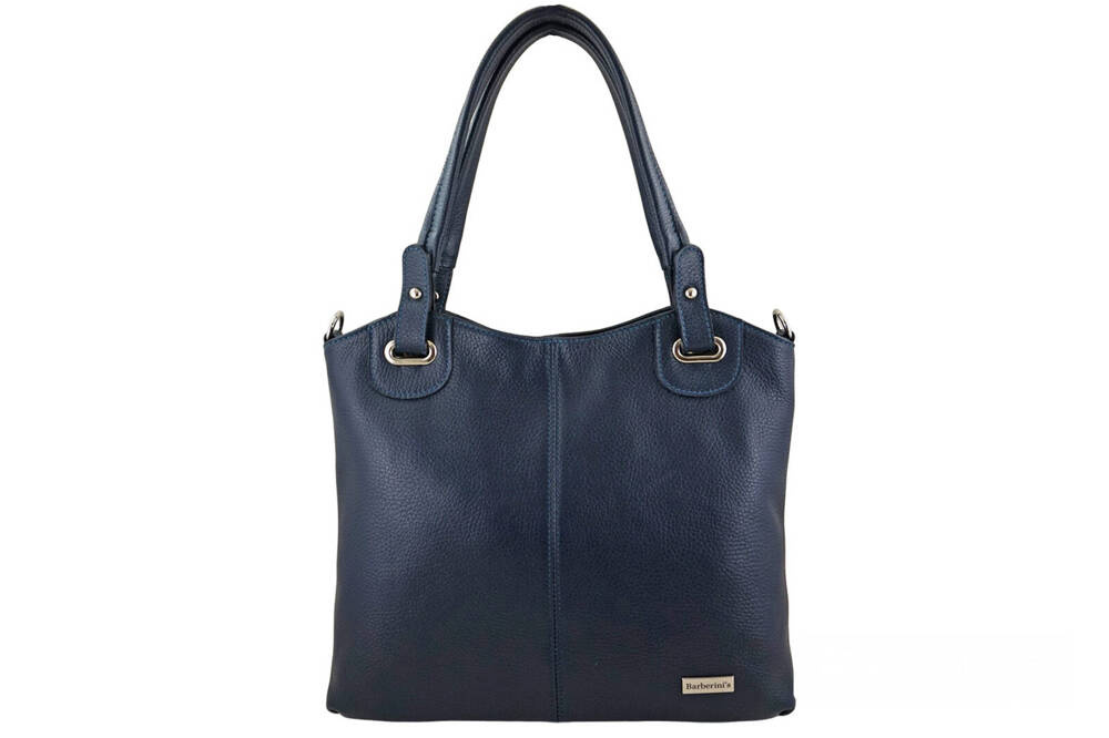Torebka ze skóry licowej damska Barberini's 982-4 shopper A4 granatowa - cecha produktu