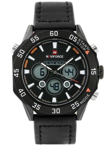 Czarny zegarek męski Naviforce NF9043M - zegarek z przodu na białym tle