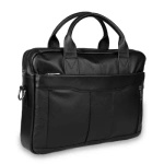 Torba ze skóry naturalnej męska Pavone Nero Parma 2461 na laptopa A4 czarna