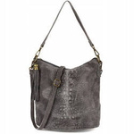Torebka damska hobo zamszowa Beltimore W13 szara