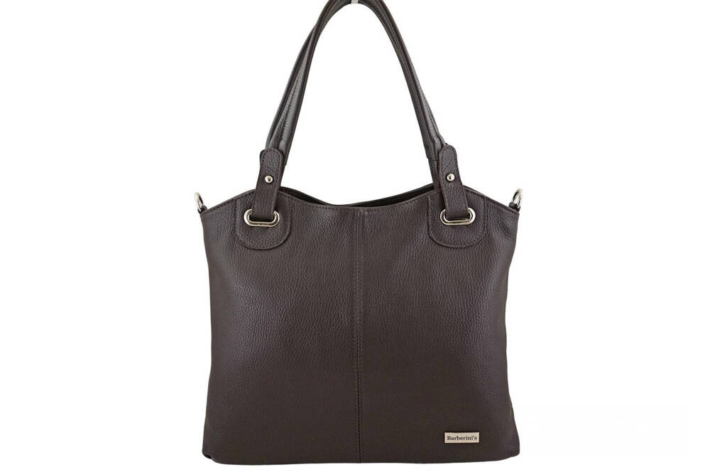 Torebka ze skóry licowej damska Barberini's 982-11 shopper A4 ciemnobrązowa - cecha produktu