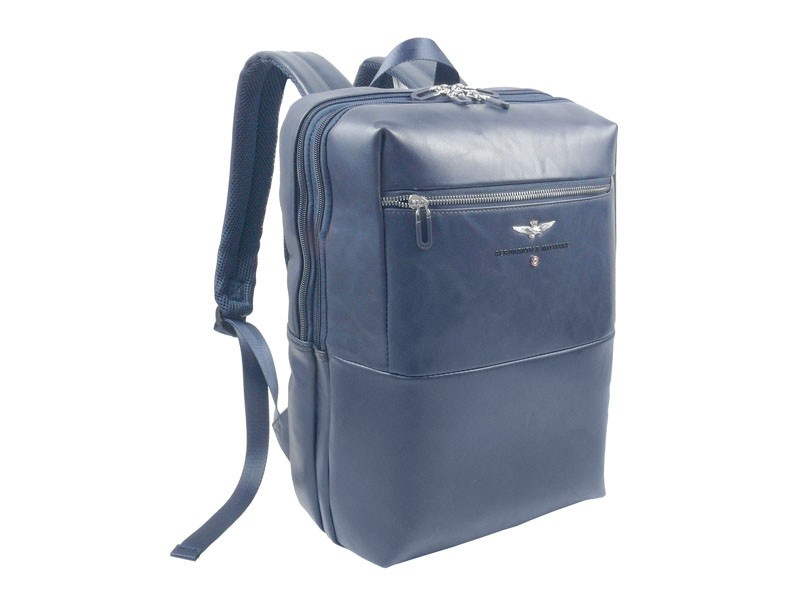 Plecak ze skóry ekologicznej unisex Aeronautica Militare 564 miejski A4 granatowy - cecha produktu