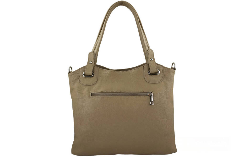 Torebka ze skóry naturalnej damska Barberini's 982-2 shopper A4 beżowa - cecha produktu