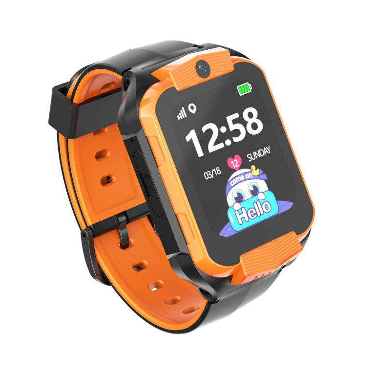 Czarno-pomarańczowy smartwatch dla dzieci Pacific 32-3 - smartwatch z drugiego boku z kamerą