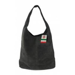 Torebka skórzana zamszowa damska MADE IN ITALY W356G shopper bag A4 szara
