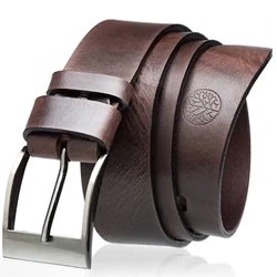 Skórzany pasek męski brązowy do spodni - Betlewski 9550-CRUSHBR