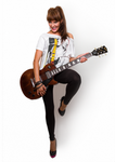 Koszulka opadająca I love rock'n NoStringsAttached biała