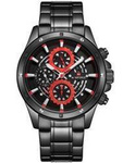 ZEGAREK MĘSKI NA BRANSOLECIE CASUAL NAVIFORCE - NF9149 (zn090b) black / red + BOX