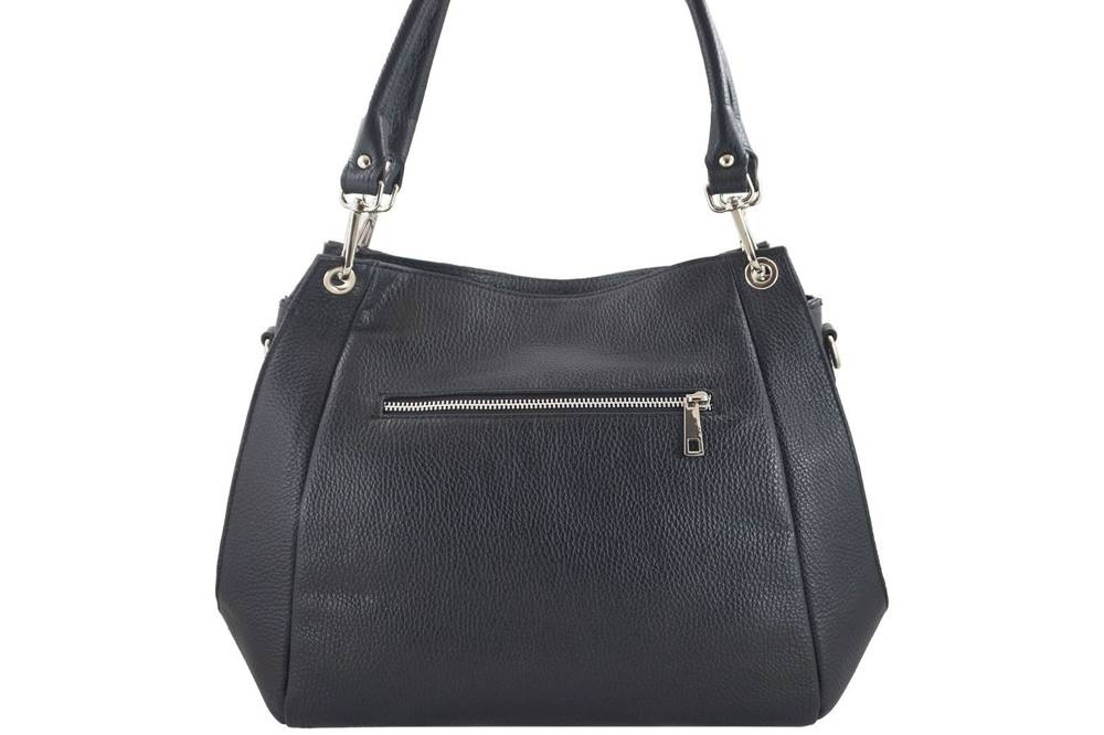 Torebka skórzana damska Barberini's 858-1 croco shopper bag A4 czarna - cecha produktu
