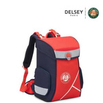 Plecak młodzieżowy szkolny z poliestru unisex Delsey Back to School Roland Garros czerwony