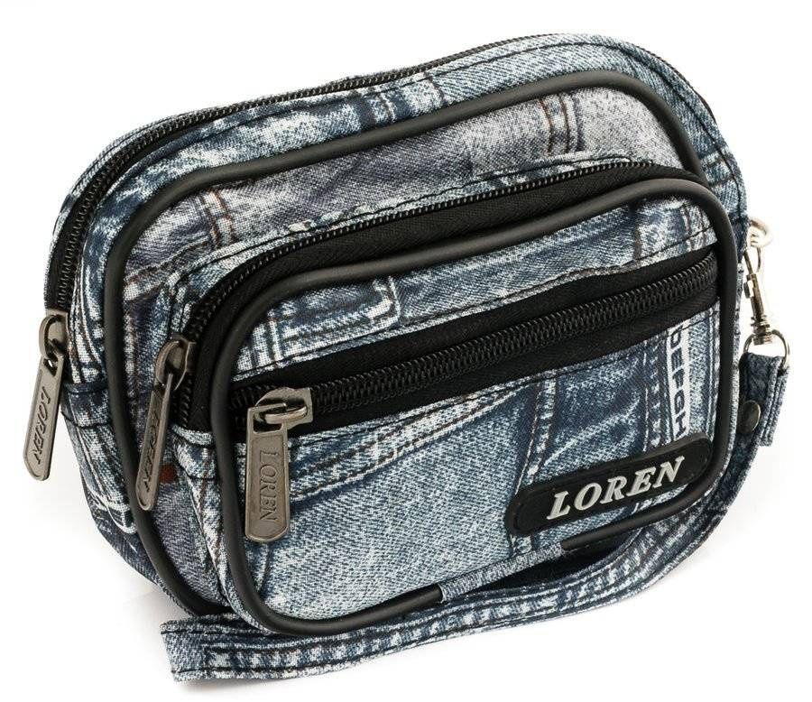 Szara nerka męska Loren S02-600D-5 z nadrukiem imitującym jeans
