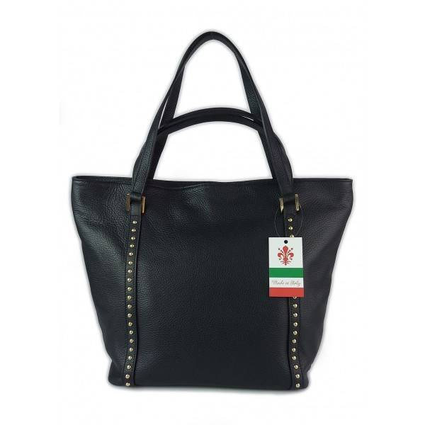 Torebka skórzana damska Vera Pelle WM555N worek shopper A4 czarna - cecha produktu