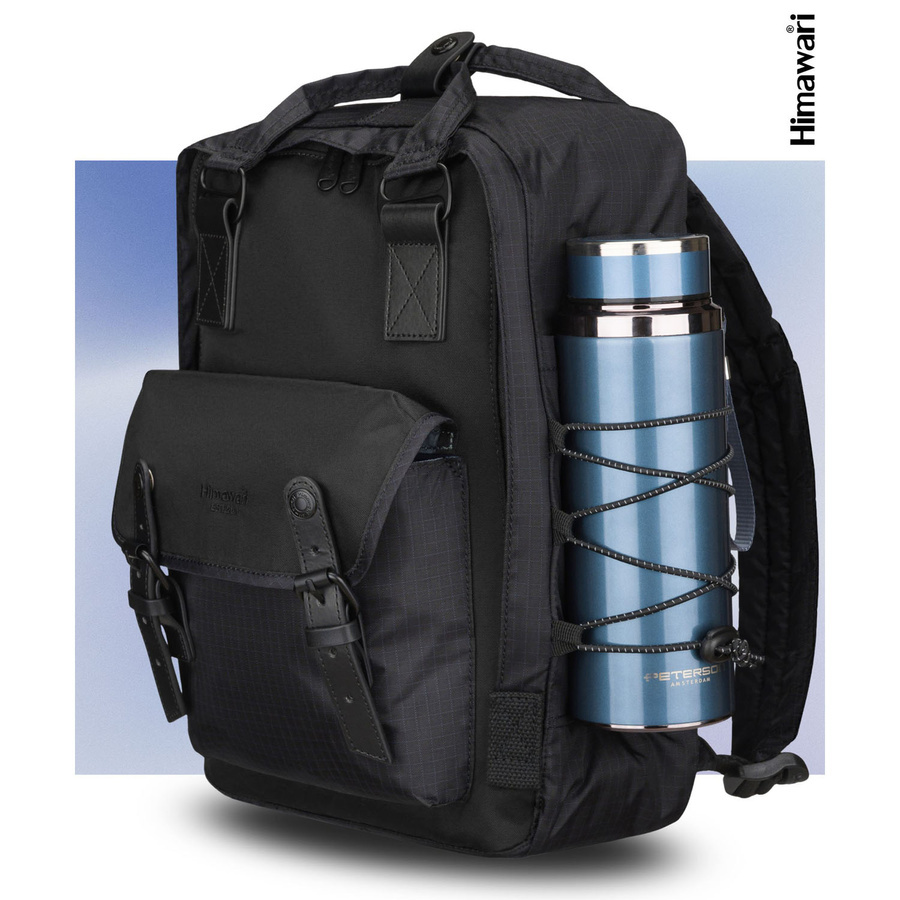Plecak z nylonu unisex Himawari 188L-87 miejski na laptopa czarny - cecha produktu