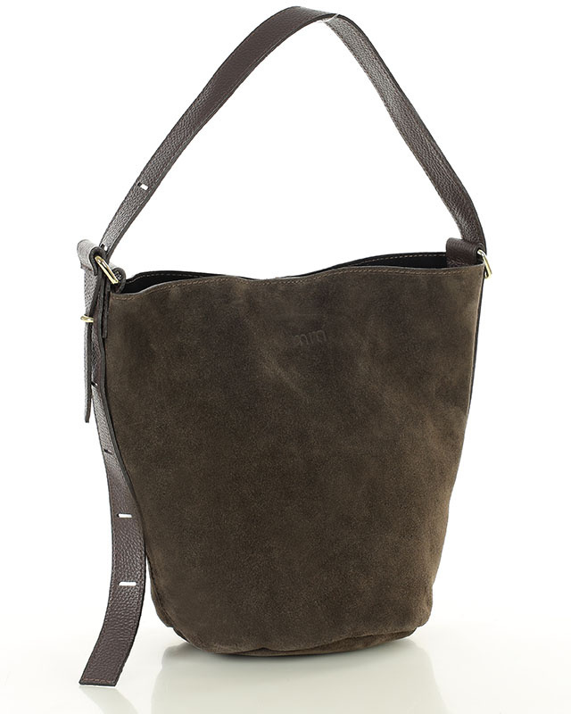 Ciemnobrązowa torebka hobo ze skóry naturalnej Marco Mazzini s292d - widok z przodu