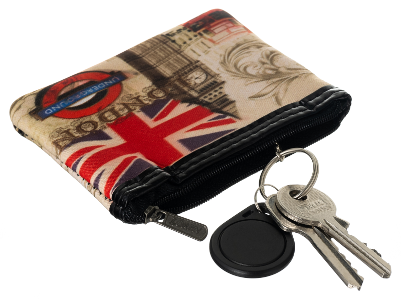 Otwarte beżowo-czerwone etui Loren 528-2 z kluczami na kółku