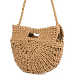 Listnonoszka damska torebka na lato boho koszyk beżowa - Tor-pa-16beige