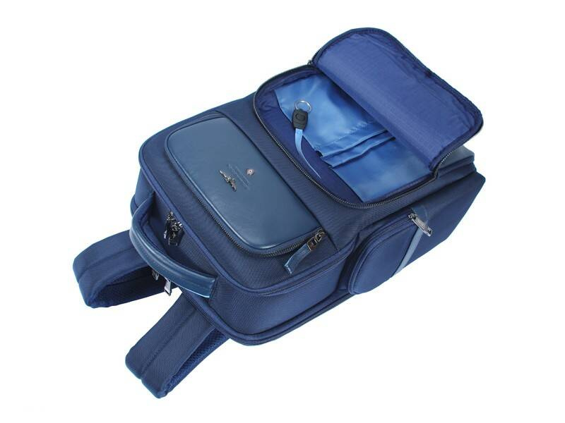 Plecak miejski ze skóry naturalnej unisex Aeronautica Militare Task A4 niebieski - cecha produktu