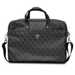Torba z eko skóry damska Guess Saffiano 4G Triangle na laptop 16 czarna