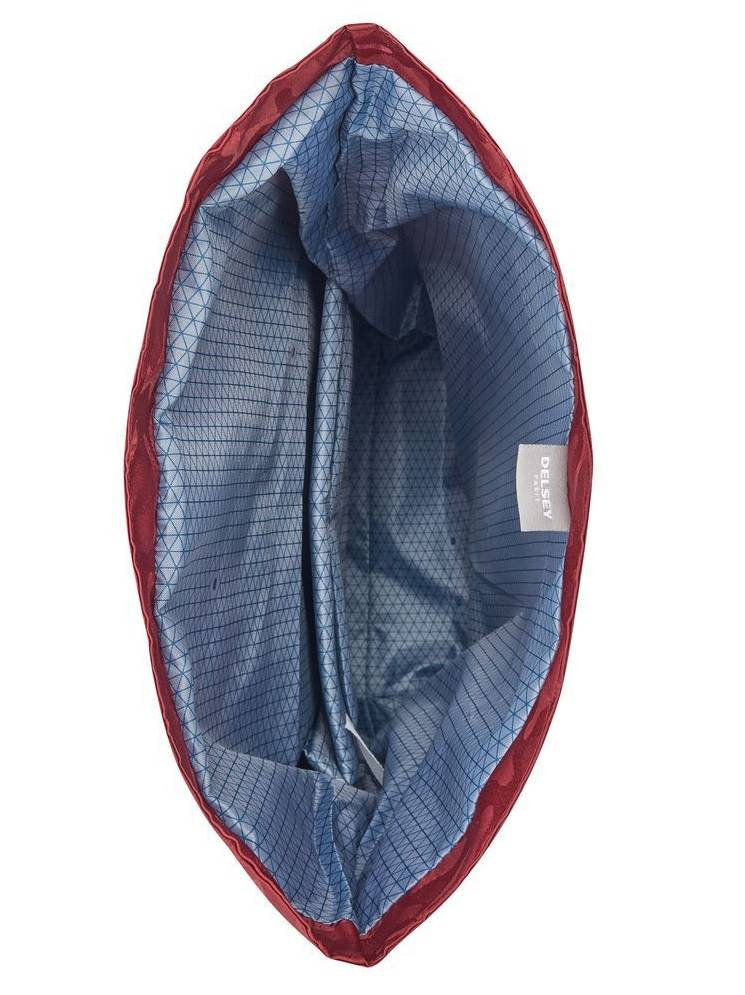 Plecak materiałowy unisex Delsey Citypak roll-top na laptopa 15,6 czerwony - detal tkaniny i zamków