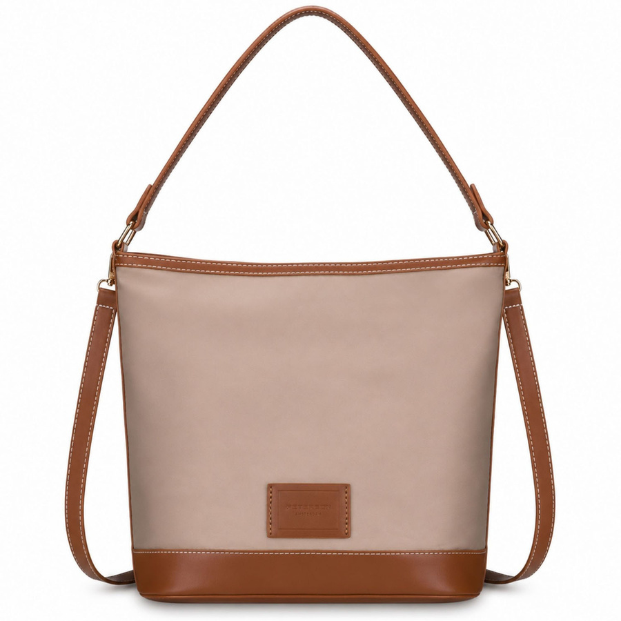 Torebka z poliestru damska Peterson JK6-03 listonoszka crossbody mała beżowa - regulowany pasek crossbody
