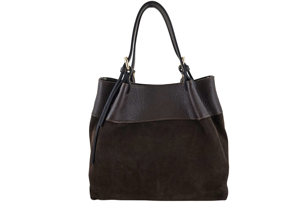 Torebka z naturalnej skóry damska Barberini's 1028-11 shopper mała ciemnobrązowa - cecha produktu