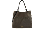 Torebka skórzana zamszowa damska Barberini's 1028-9 shopper bag mała ciemnobeżowa