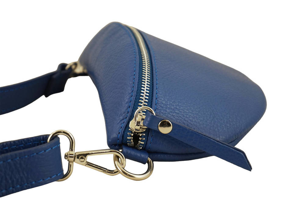 Saszetka skórzana damska Barberini's 880-30 nerka miejska crossbody chabrowa - cecha produktu
