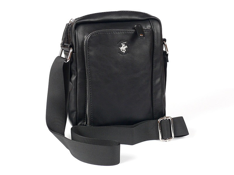 Listonoszka ze skóry ekologicznej unisex Beverly Hills Polo Club BH-1182 torba czarna - cecha produktu