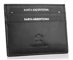 Skórzane etui na karty czarne slim wallet - Betlewski 1010121-BL
