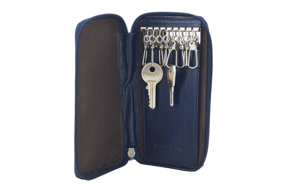 Etui na klucze ze skóry naturalnej unisex Barberini's 8183-4 poziome granatowe - cecha produktu