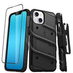 Pancerne etui iPhone 14 ze szkłem 9H na ekran + uchwyt z podstawką (czarny) ZIZO BOLT Series