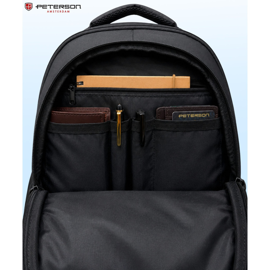Organizer w czarnym plecaku Peterson BHX-11
