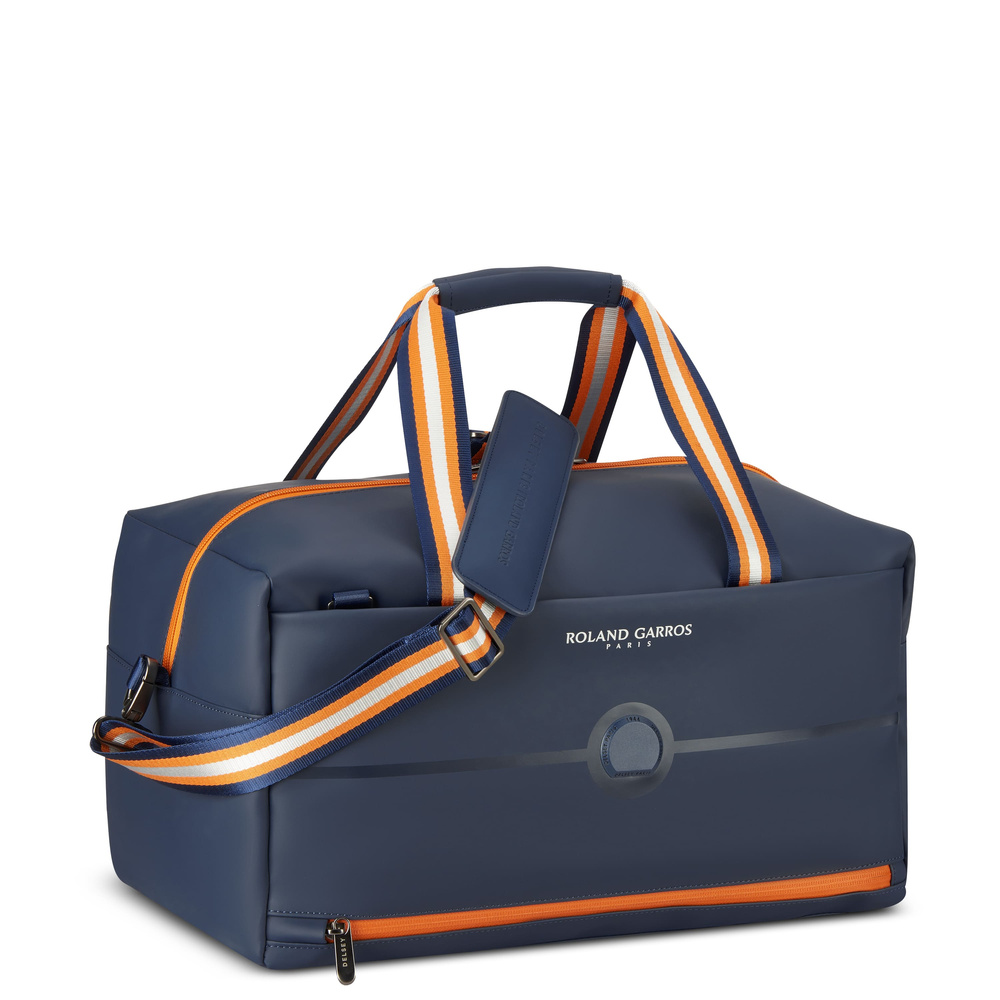 Torba podróżna z materiału unisex Delsey Turenne sportowa średnia granatowa - widok z boku