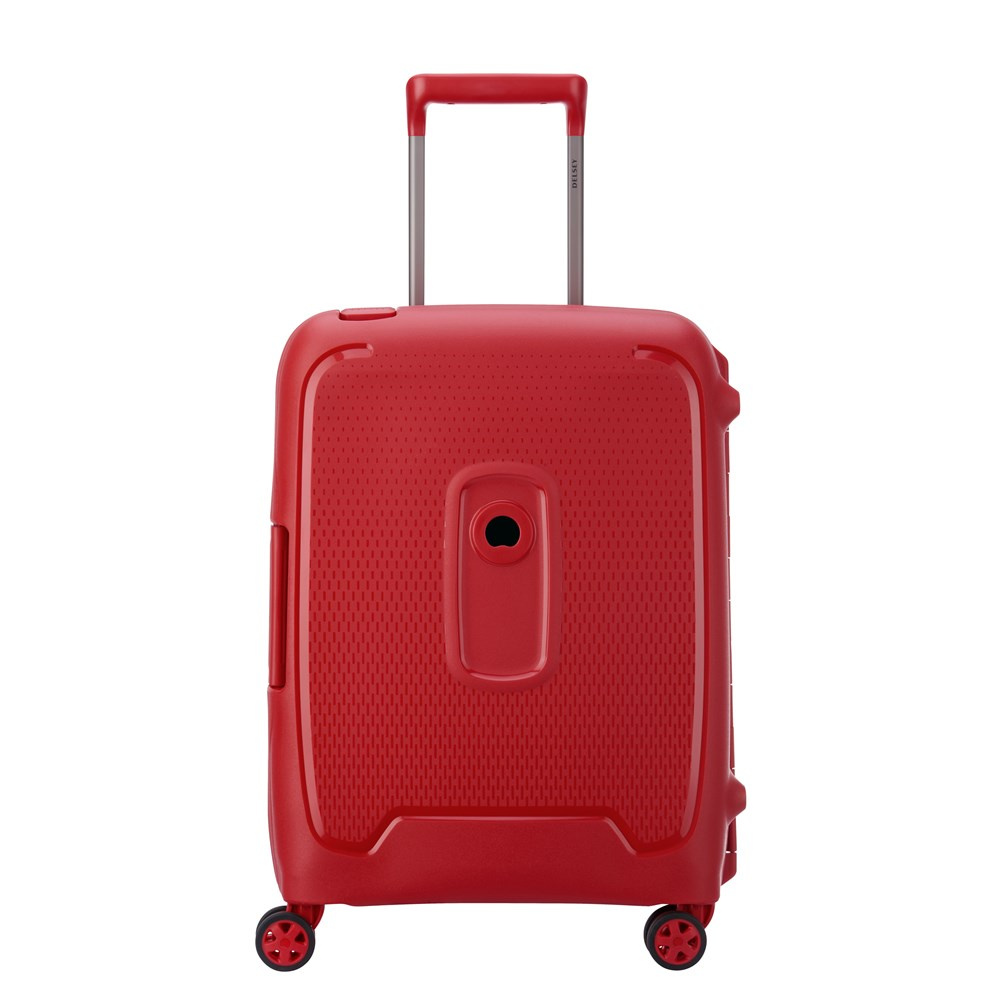 Walizka z polipropylenu unisex Delsey Moncey twarda kabinowa 55 cm czerwona - system kółek i rączka