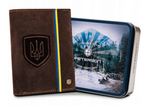 Portfel męski RFID skórzany Peterson 324-P-UP UA brązowy