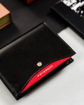 Portfel męski RFID skórzany Peterson 333.01 czarno-czerwony