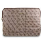 Etui na laptopa ze skóry ekologicznej unisex Guess 4G Uptown sleeve 13 cali brązowe